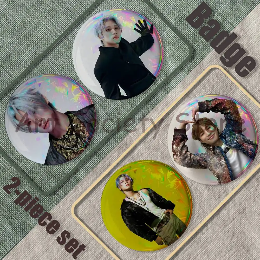 Singer K-Kang D-Daesung 2-piece set Pins Backpack Clothes Jewelry Accessories Round Brooch Button Badge Fan Collection Gift