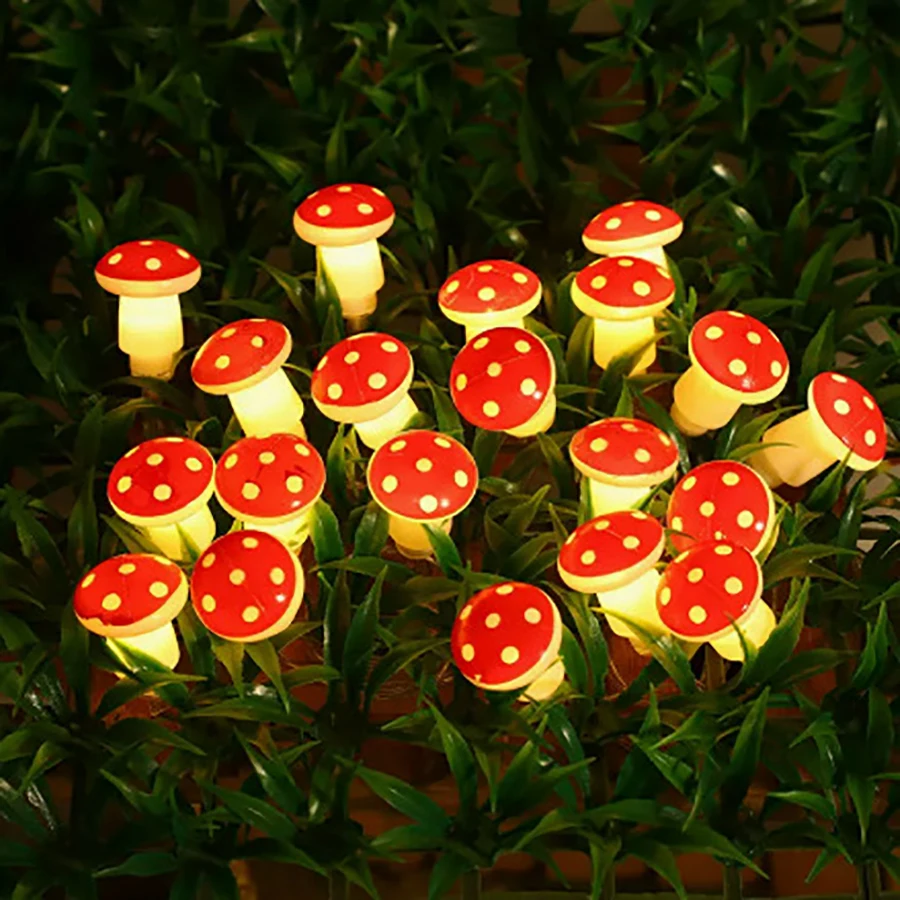 LED simulation mushroom decorative light string outdoor shopping mall lawn layout string lights