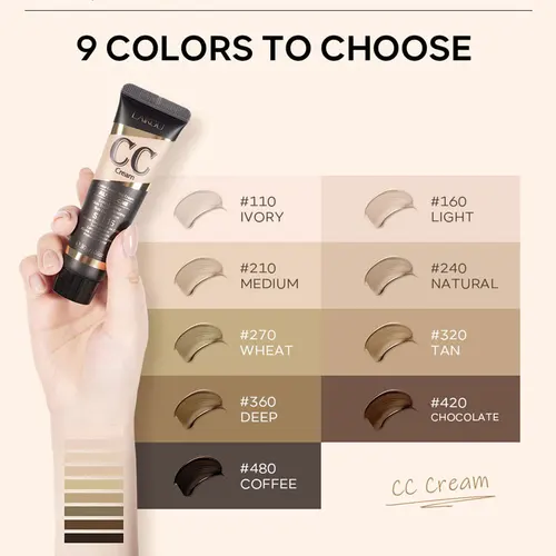 Imagen 2 del producto Crema CC para cubrir las imperfecciones, crema hidratante teñida para la cara, crema correctora de Color para mujeres, hidratante teñido