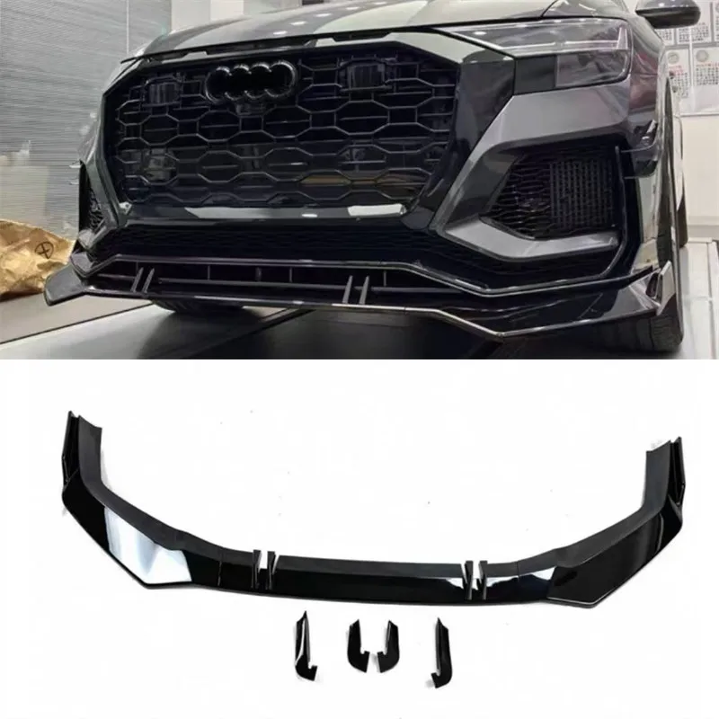 

Для Audi SQ8 RSQ8 2019 2020 2021 2022 2023, высококачественный ABS, ярко-черный комплект спойлера для переднего бампера