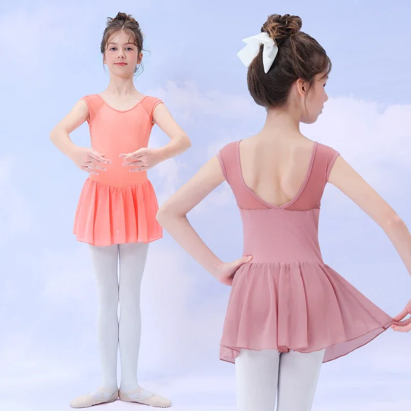 Girls Ballet Dress Dance Leotards Kids Gymnastics Leotard Sleeveless Ballet Tutu Ballerina Swimwear Training Dance Bodysuits