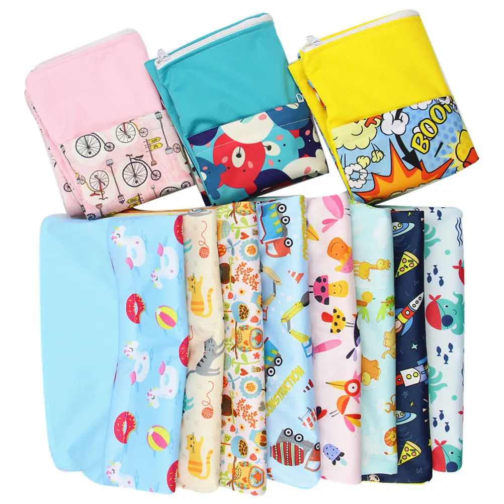 

Cotton TPU Wet Dry Storage Travel Pouch Cloth Wet Bag No Wicking Cloth Diaper Bag Leak Zipper Closure Multi Purpose