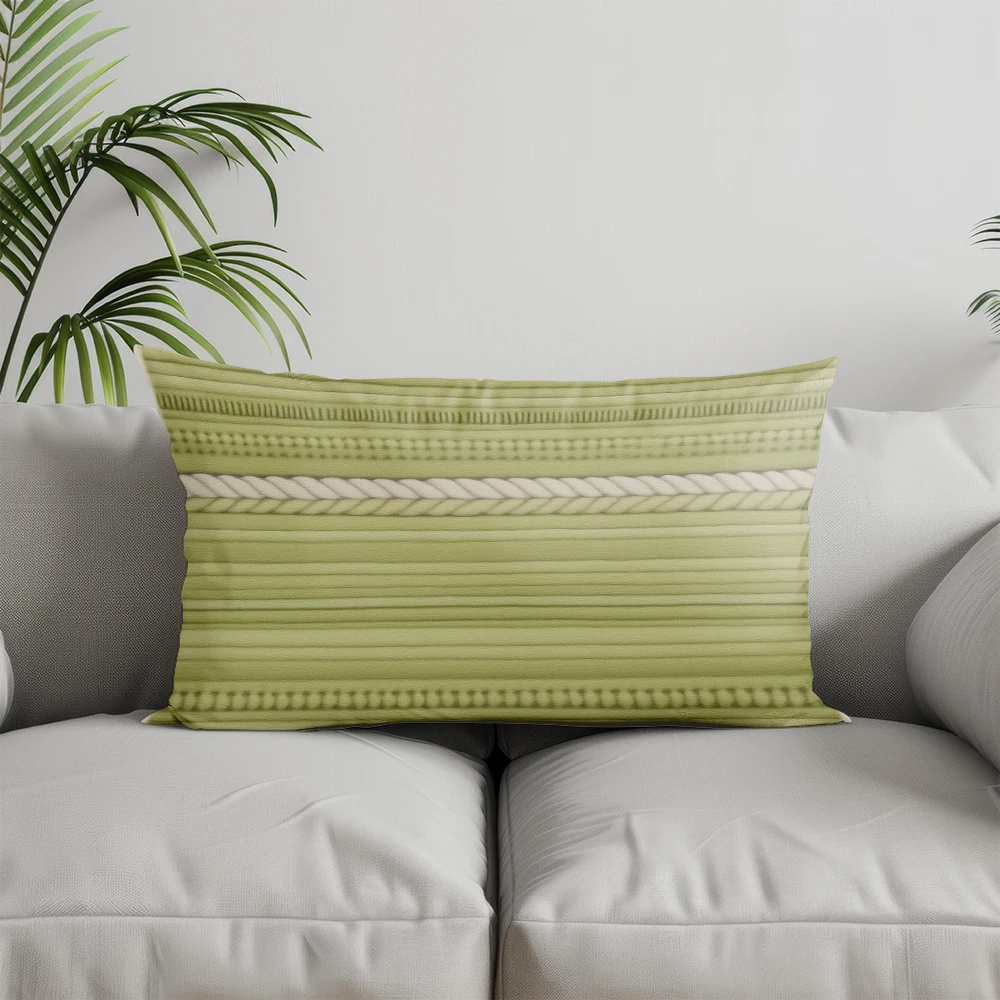 Home Decor Stylish Rope-Patterned Pillow Cover Suitable For Sofa Bedroom Car Pillow Cover Cushion Rectangular Back Cushion