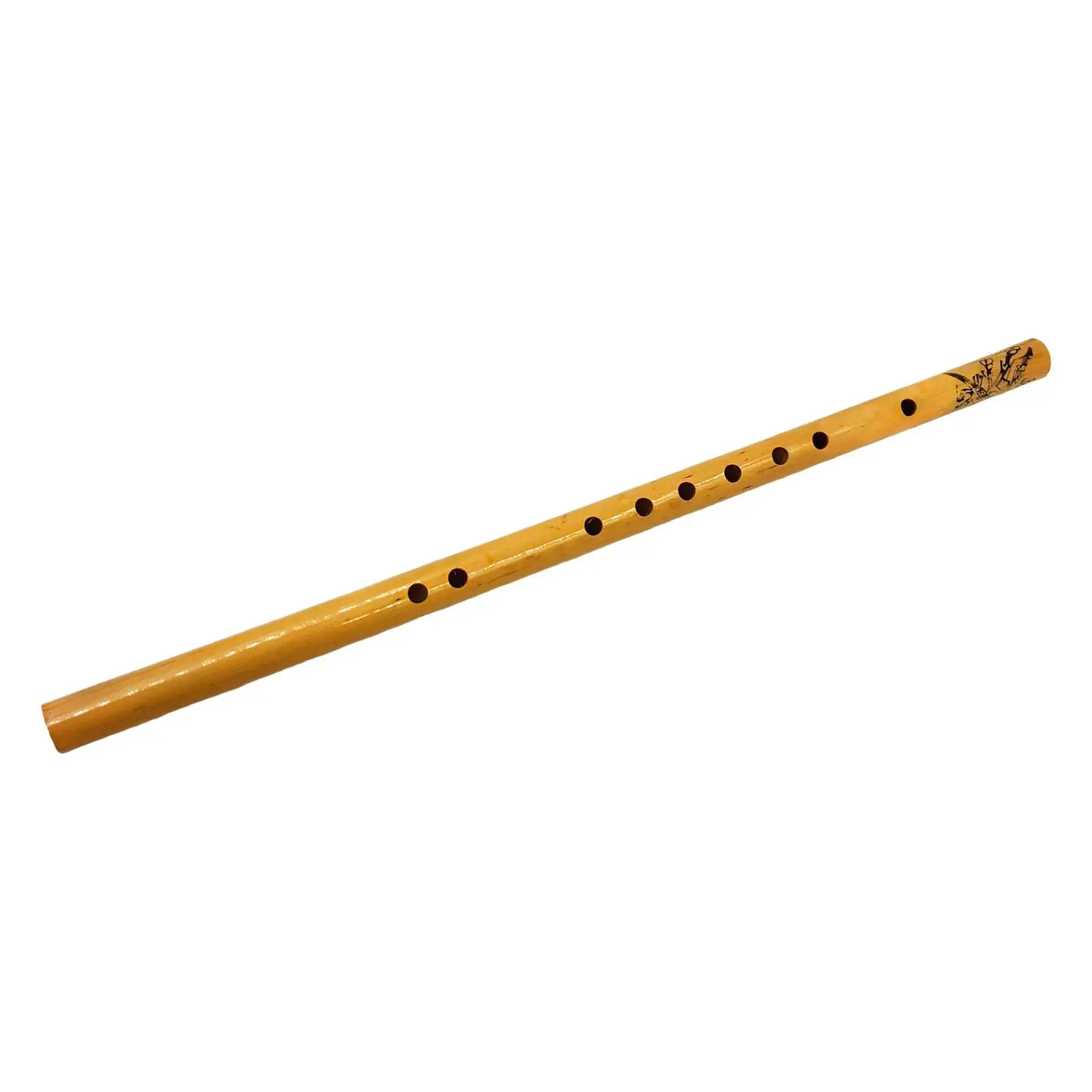 Vertical Flute Bamboo Flute Length 44cm Portable Easy to Learn Handmade 9 Holes