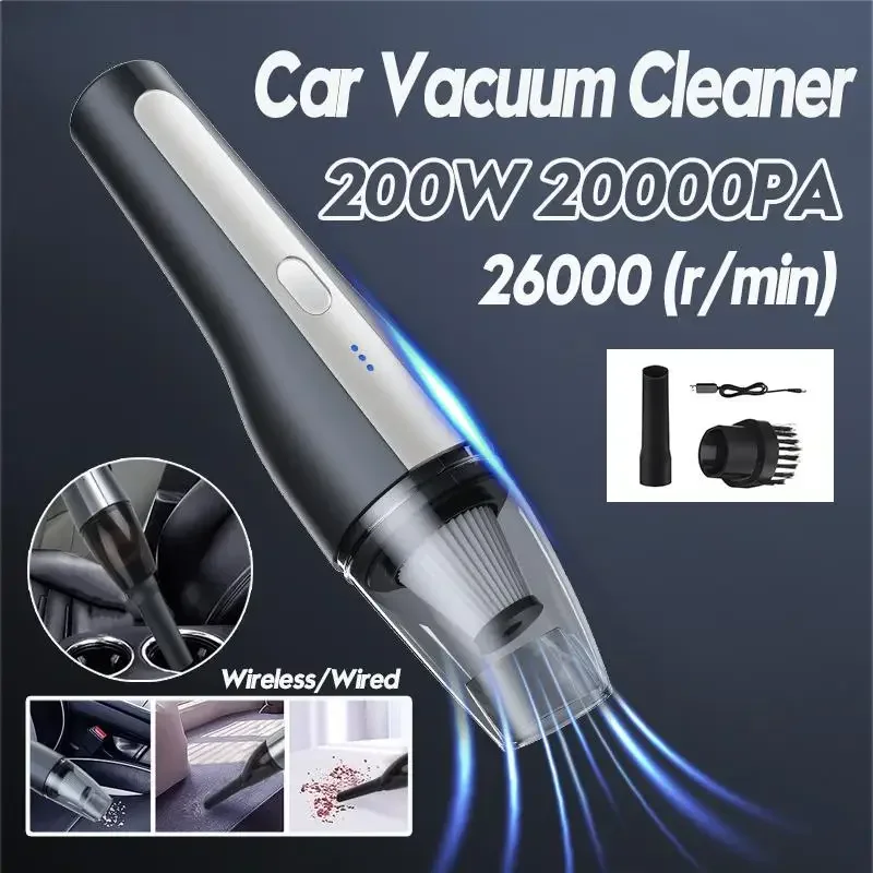 

Car Vacuum Cleaner Portable Vacuum Cleaner Car Household Dual-use Strong Cyclone Handheld Cleaner 200W 20000pa Mini Wireless