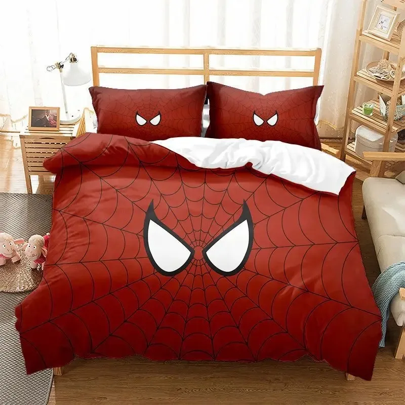 Marvel Spider-Man Quilt Cover Pillowcase (No Filler) Gift Home Kids Bedding Set Microfiber Fabric, Bedroom Decoration 2/3pcs