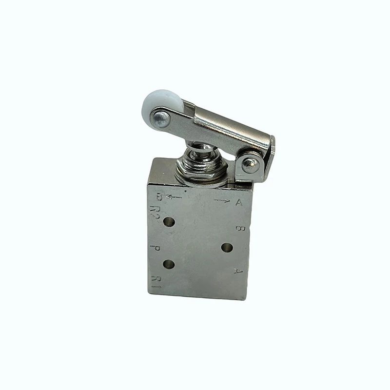 TAC2-41P Exhaust valve 2 Position 5 Way Self-reset Roller Lever switch Pneumatic Mechanical Valve 1/8 Thread w Fittings Silencer