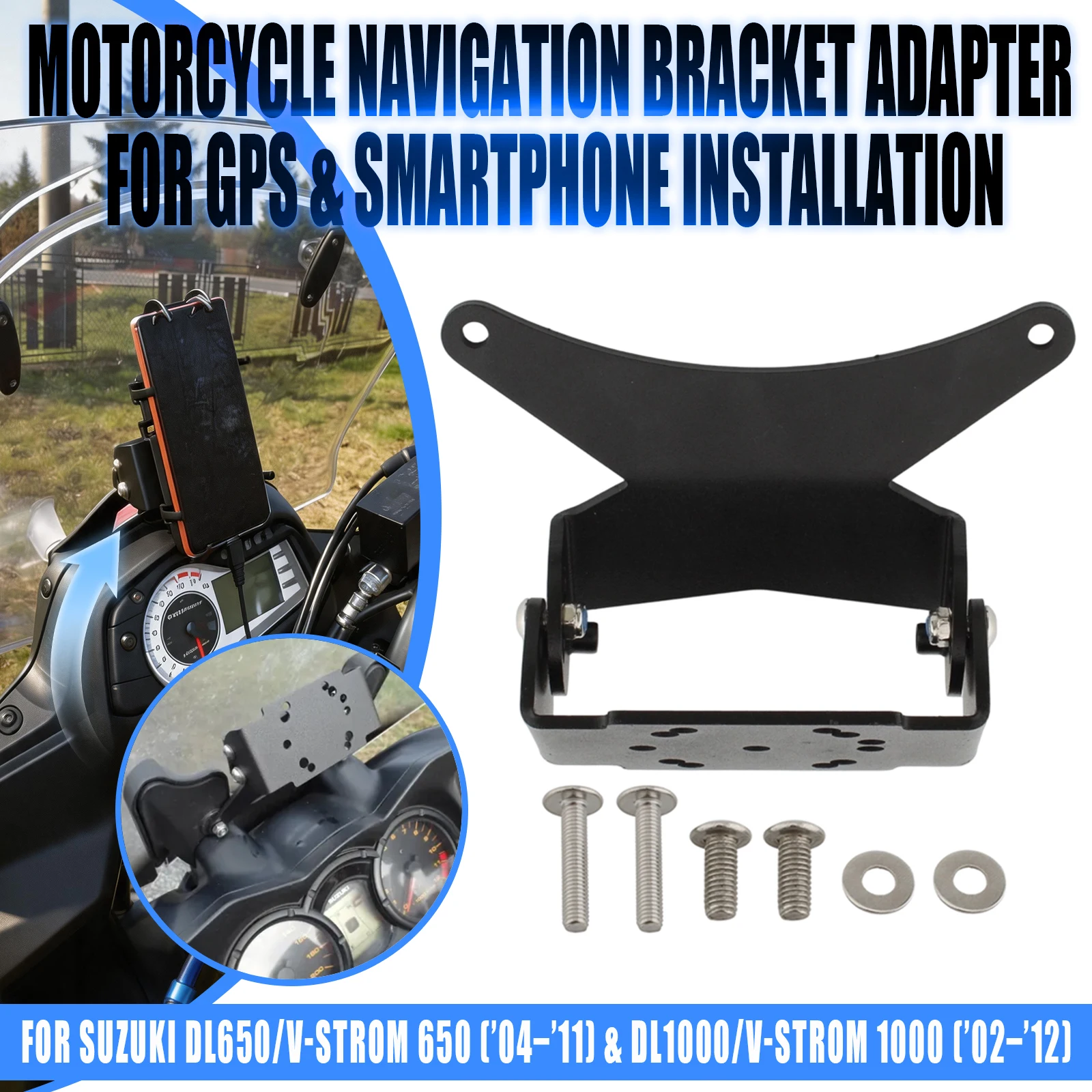 For Suzuki V-Strom 650 DL650 2004-2011 DL1000 Vstrom 1000 2002-2012 Motorcycle GPS Navigation Bracket Mount Phone Holder