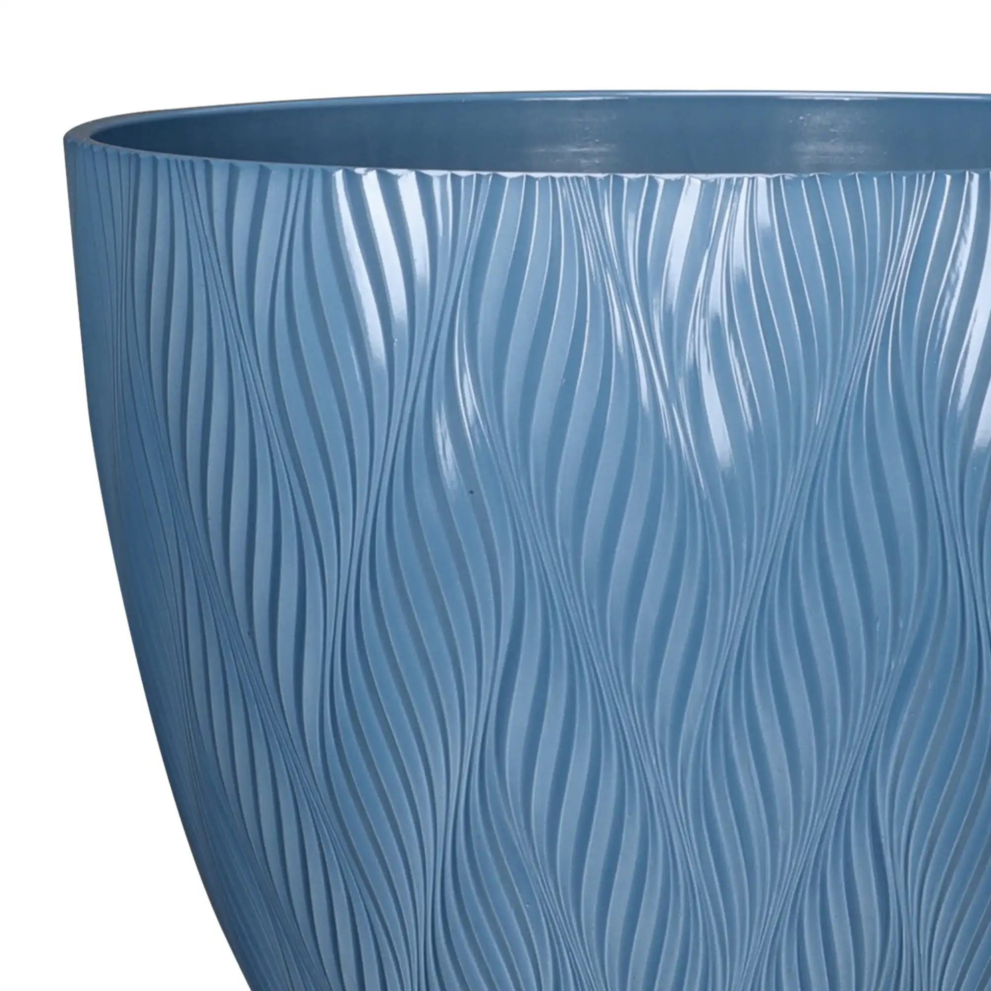 نهر Macetero de Resina Reciclada Azul، 12 × 12 × 10,4 Pulgadas