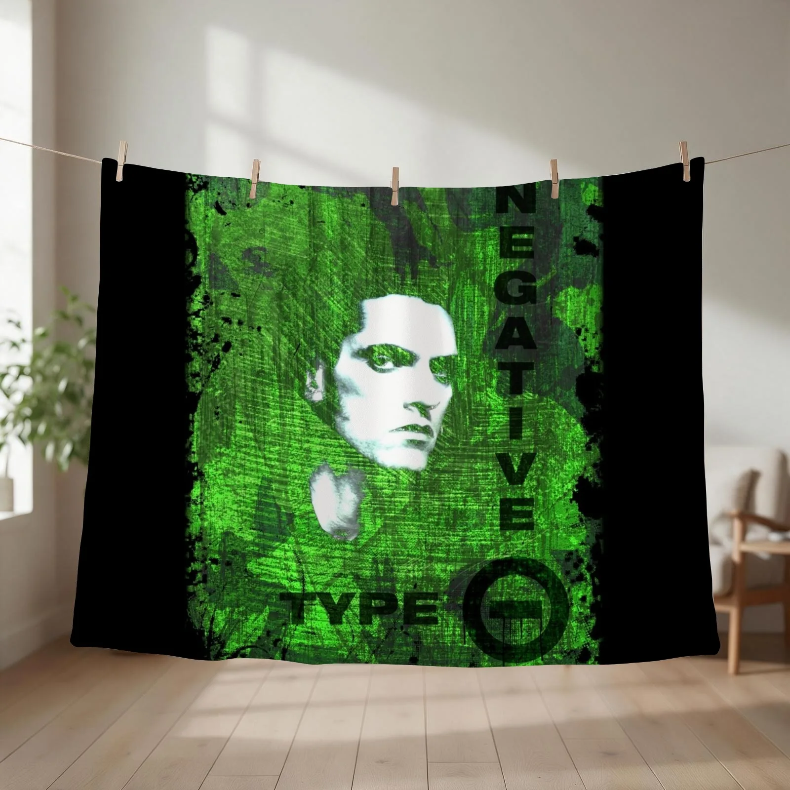 Type O Negative - Peter Steele - (Creepy Green) Light Version. Throw Blanket Blankets For Sofas Nap Stuffeds Plaid Blankets