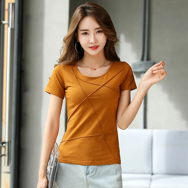 Summer Fashion Blusa New Short Sleeve O-Neck Women Blouse Slim Blouse Shirt Women Tops  Blusas Mujer De Moda 2024 Verano J947