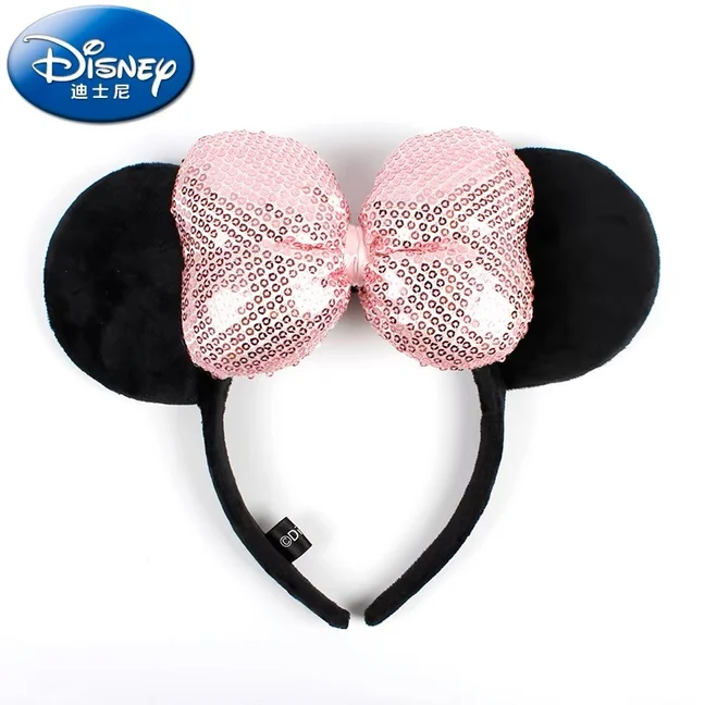 Disney Headband Genuine Mickey Minnie Headpiece Big Bow Children'S Disney Headband Women S Version Lovely Headwear Birthday Gift