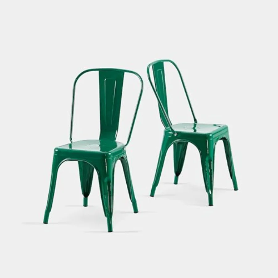 

18 Inch Seat Height Industrial Metal Dining Chairs Stackable Kitchen or Bar Seat Durable Modern Design Versatile Accent Furnitu