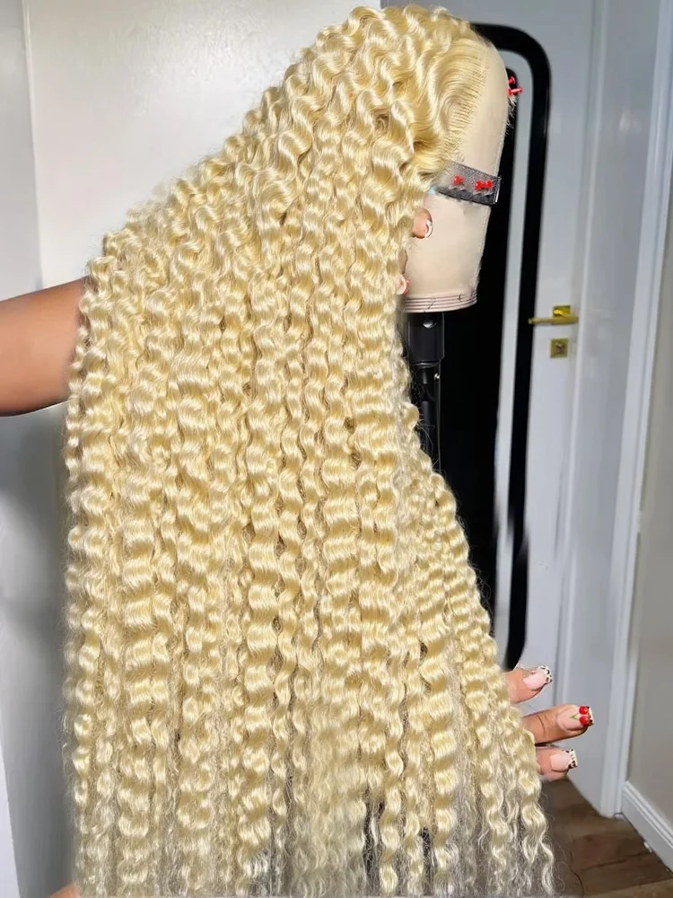 

613 Hd Lace Frontal Wig 13X6 Blonde Curly Water Deep Wave Frontal Wig 13X4 Hd Lace Front Предварительно выщипанные парики из человеческих волос 30 38 дюймов