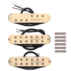 3Pcs Alnico V Single-Coil-Sized Humbuckers Neck/Middle/Bridge Pickups for Stratocaster Electric Guitar Replacement