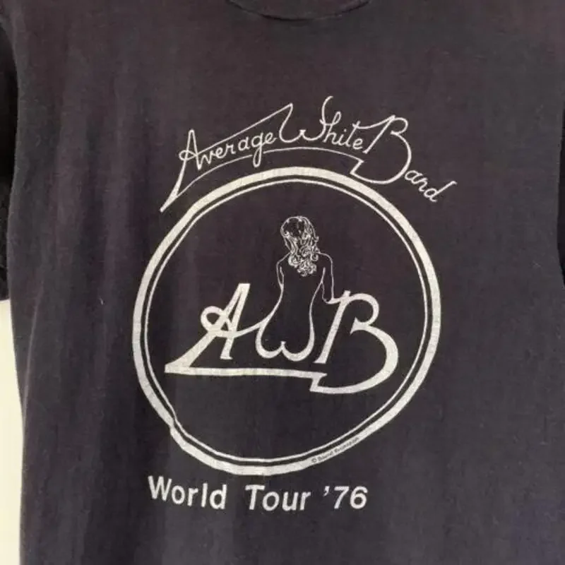 1976 Average White Band Vintage Tour Black T Shirt AH1087