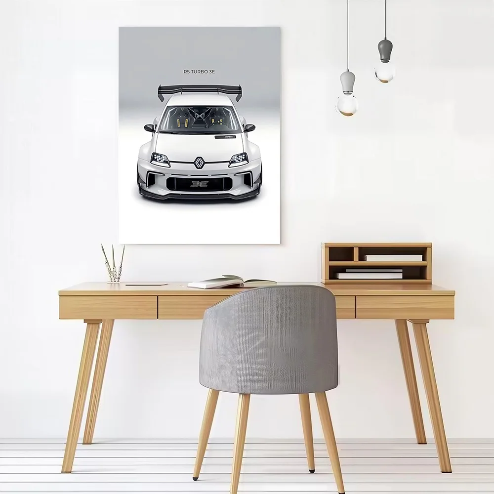 French Car R5 Turbo 3E Front View Canvas Poster Customizable Printed Canvas Painting Wall Art for Fans Modern Home Decoration