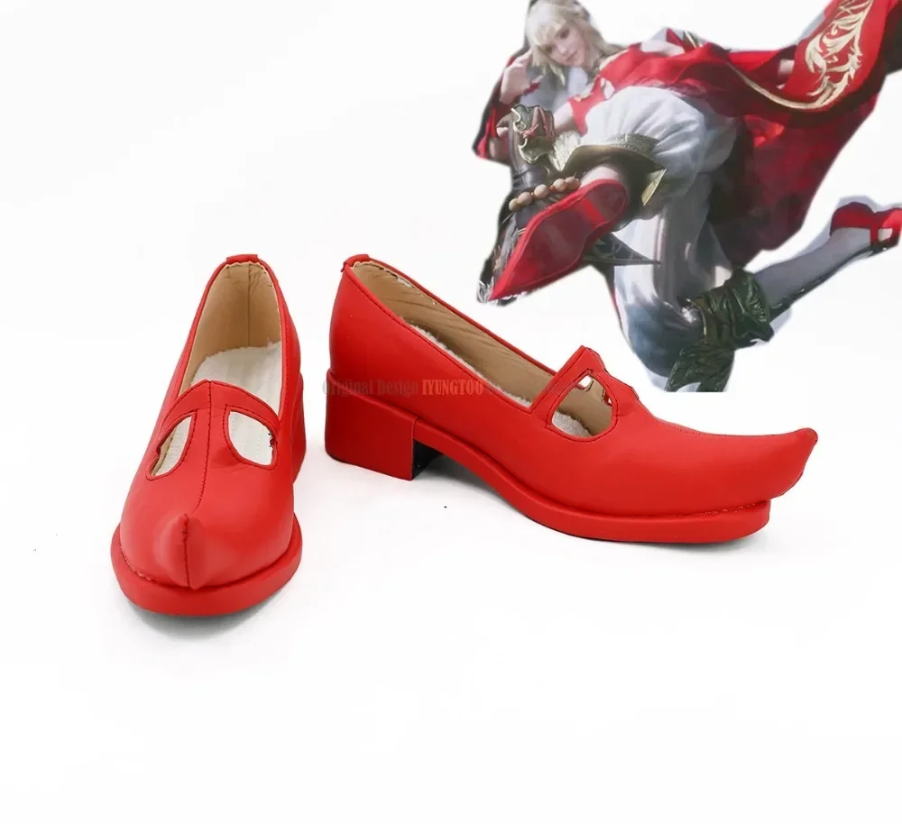 FF14 Lise Cosplay Final Fantasy XIV:A Realm Reborn Lise Cosplay Shoes Red Boots Custom Made