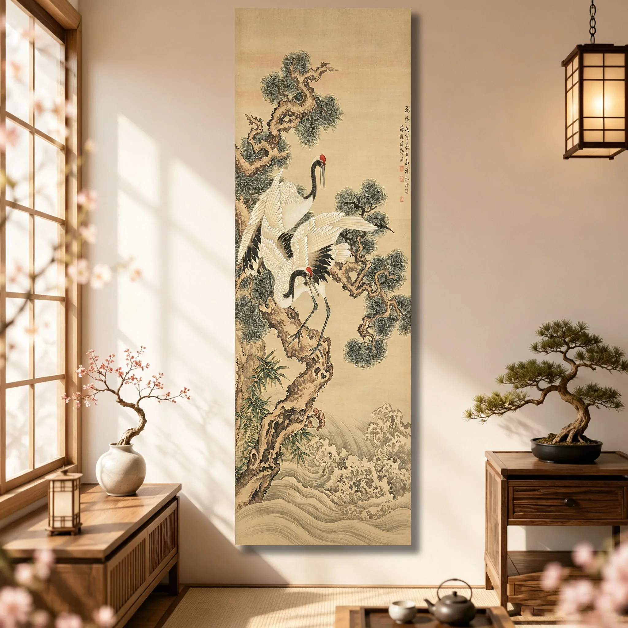 Japanese Red-crowned Crane Tapestry Classical Painting Tapestry Halloween Party Bedroom House LivingRoom Decor Necessaires Stuff