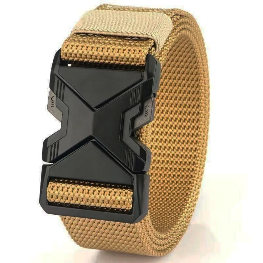 Durable Multi Function Men's Canvas Belt Thickened Outdoor Quick Release Waistband Breathable Workwear Belt Apparel Accessories