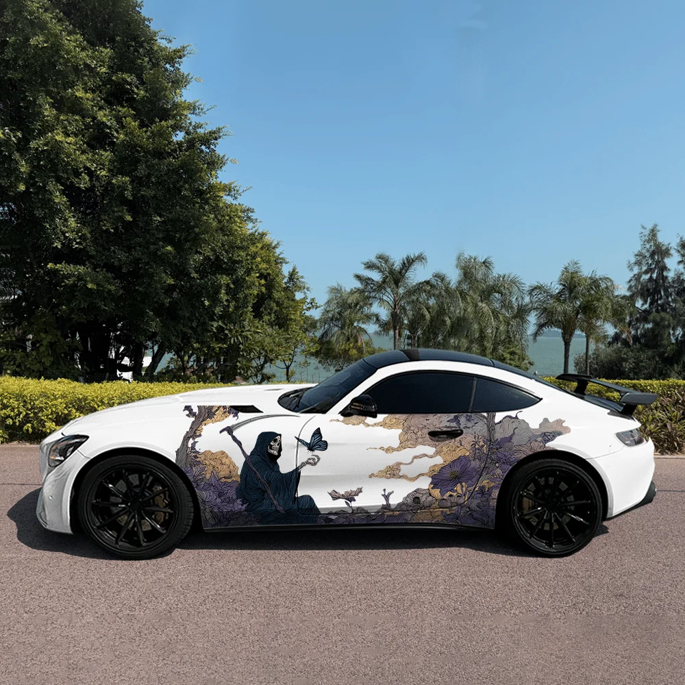 

Skeleton Butterfly Flower Car Vinyl Wraps Decal Self-adhesive PVC Sticker Suitable for Trucks SUV Decor Auto Accessories Gift