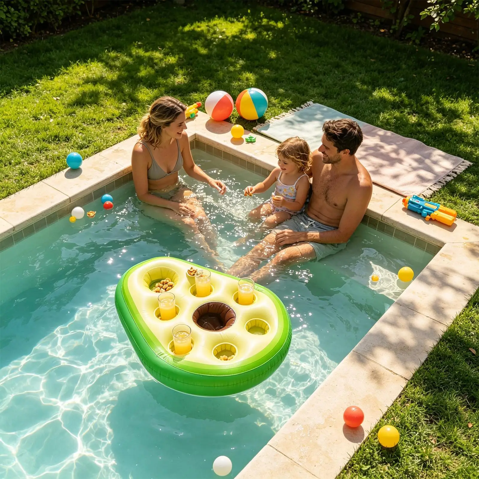 Floating Table For Pool Avocado Large Inflatable Beverage Hot Tub Table Pool Floating Tray For Weekend Trip Indoor Home River