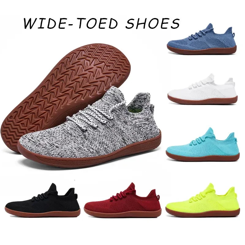 New Wide-toe Men's Shoes Casual Soft Sole Wide-Toe Shoes Walking Sneakers Breathable Mesh Comfortable Barefoot Shoes