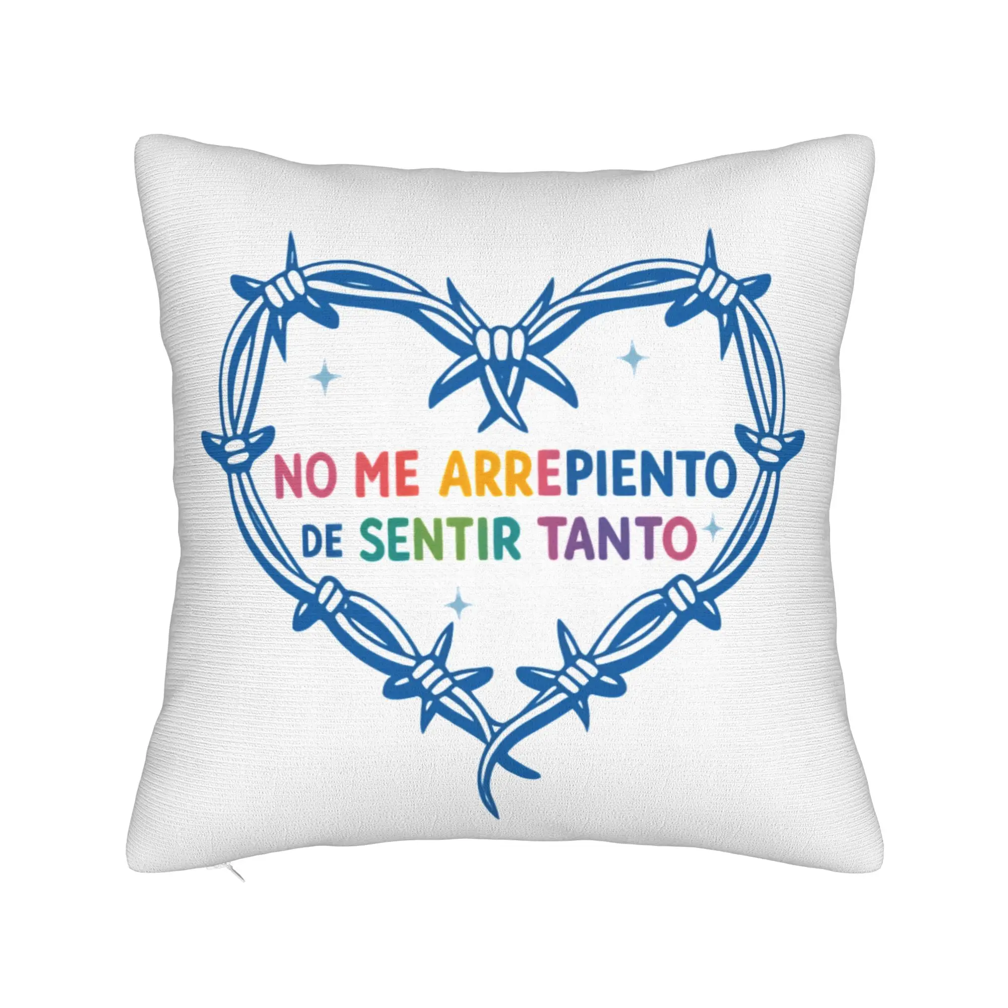 No Me Arrepiento De Sentir Tanto Karols G Pillow Case  Design Pillow Cover Funny Cushion Cover For Sofa Home Decor