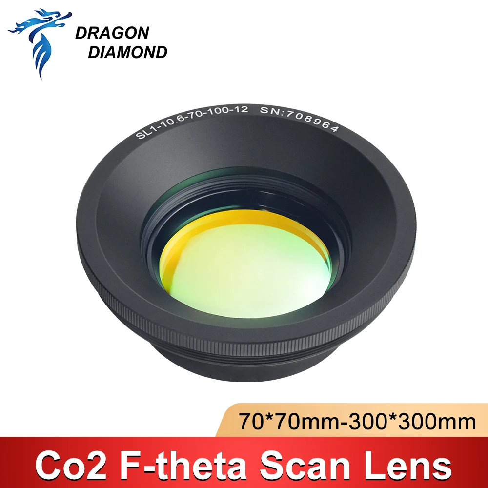 Co2 F-theta Scan Lens Field Lens 10.6um 10600nm 70*70mm-300*300mm FL100-450mm For Co2 Laser Marking Machine