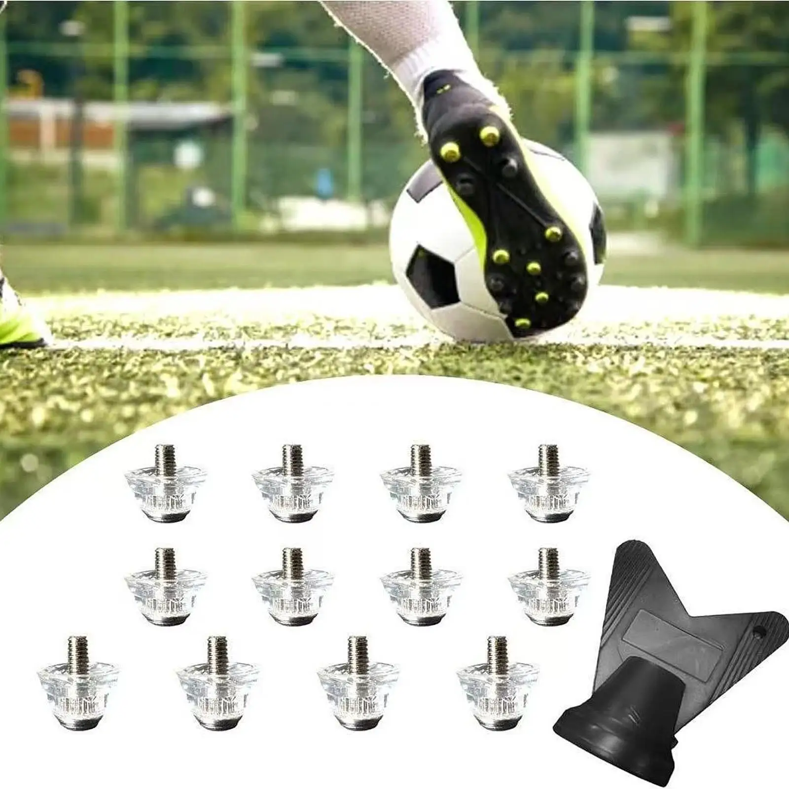 

12Pcs Football Boot Spikes Soccer Studs Anti Slip M5 Threaded Turf Rugby Studs