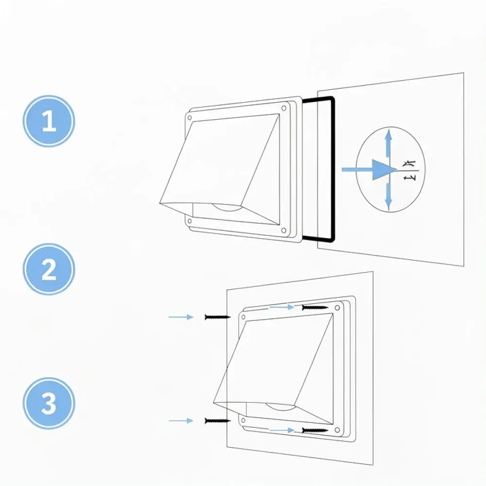 Wall Mounted Air Outlet Vent Cover 304 Stainless Steel Ventilation Duct Hood Dryer Exhaust Louvre With Non Return Valve