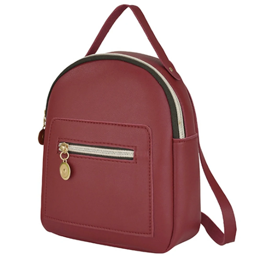 Cute Backpack for Women Leather Mini Daypacks Convertible Shoulder Bag Purse Mobile Phone Messenger Crossbody Bag,Red