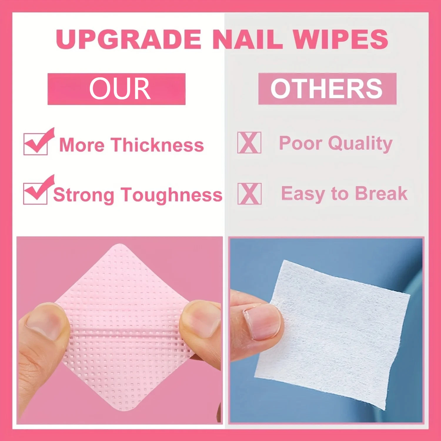 20-600 قطعة خالية من الوبر مناديل الأظافر جل تنظيف الأنسجة خالية من الألومنيوم مزيل طلاء الأظافر منصات ل NaiArt الجمال تنظيف أداة العناية