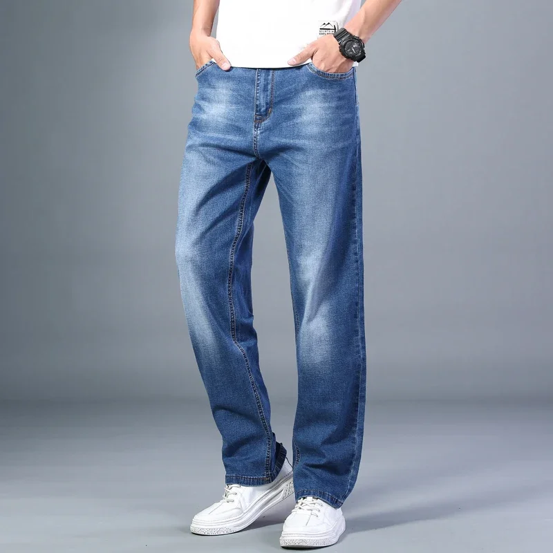 

Men's Thin Straight-leg Loose Jeans Summer New Classic Style Advanced Stretch Loose Pants 7 Colors Available Size 35 42