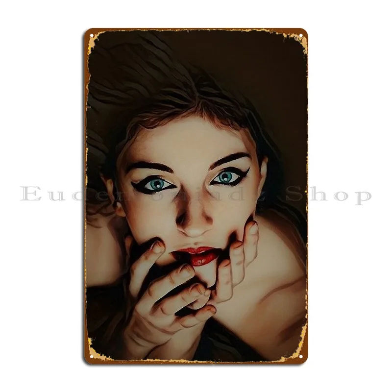 للرجال والنساء، المنزل الذي يتوهج مع تقريبًا بدون مساعدة، لوحة معدنية، طباعة ملصق للنادي، إنشاء ملصق مخصص من القصدير