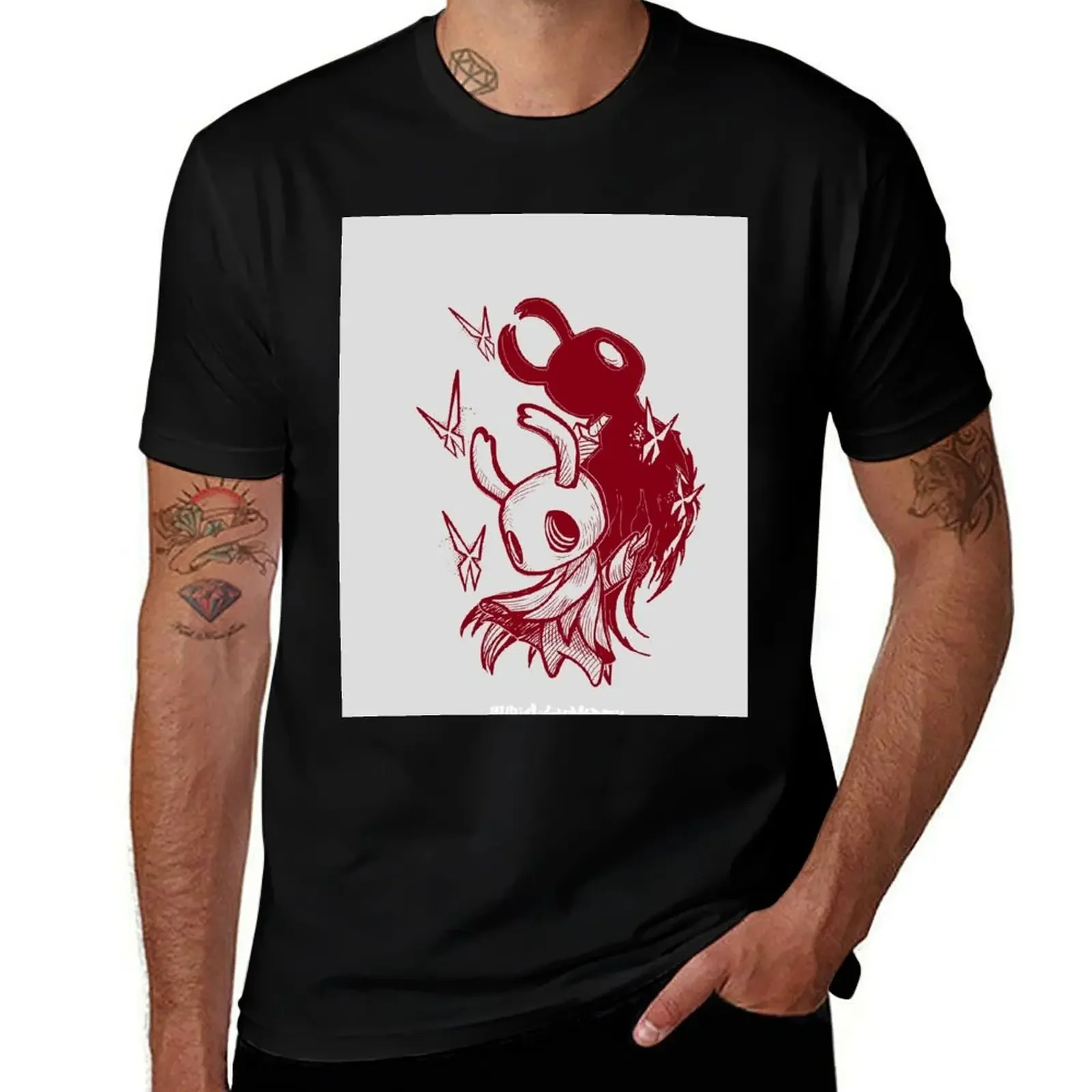 Hollow knight lineart red T-Shirt clothes vintage clothes man clothes mens fashion