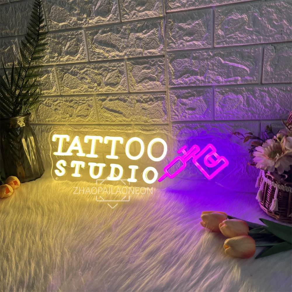 استوديو الوشم ضوء النيون الوشم صالون المنزل جدار الفن ديكور غرفة LED النيون تسجيل الوشم متجر الديكور مصباح ليد تسجيل #3