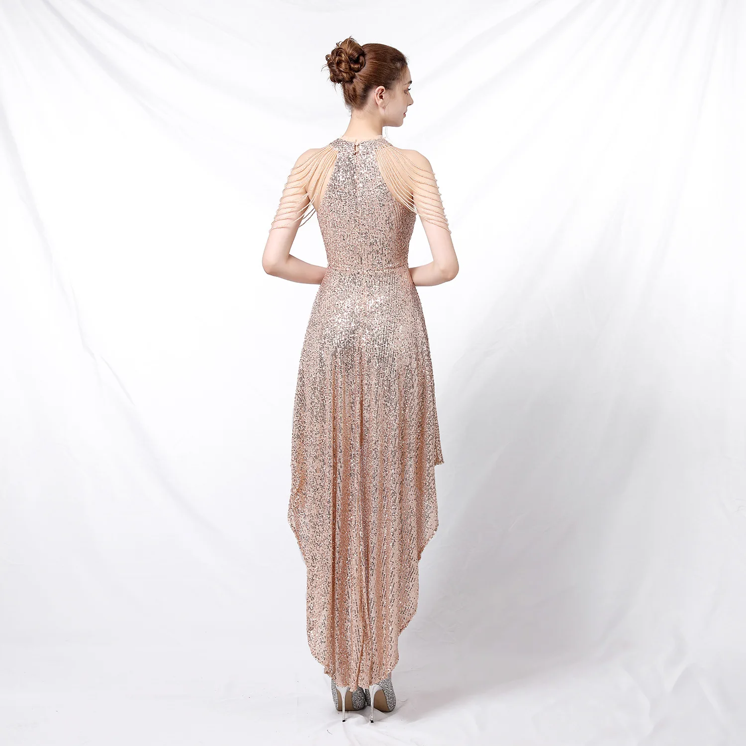 Robe de Soirée de Luxe pour Femme, Tenue de Bal Élégante, pour Occasions Formelles, Événements Spéciaux, Mariages Courts, 2024