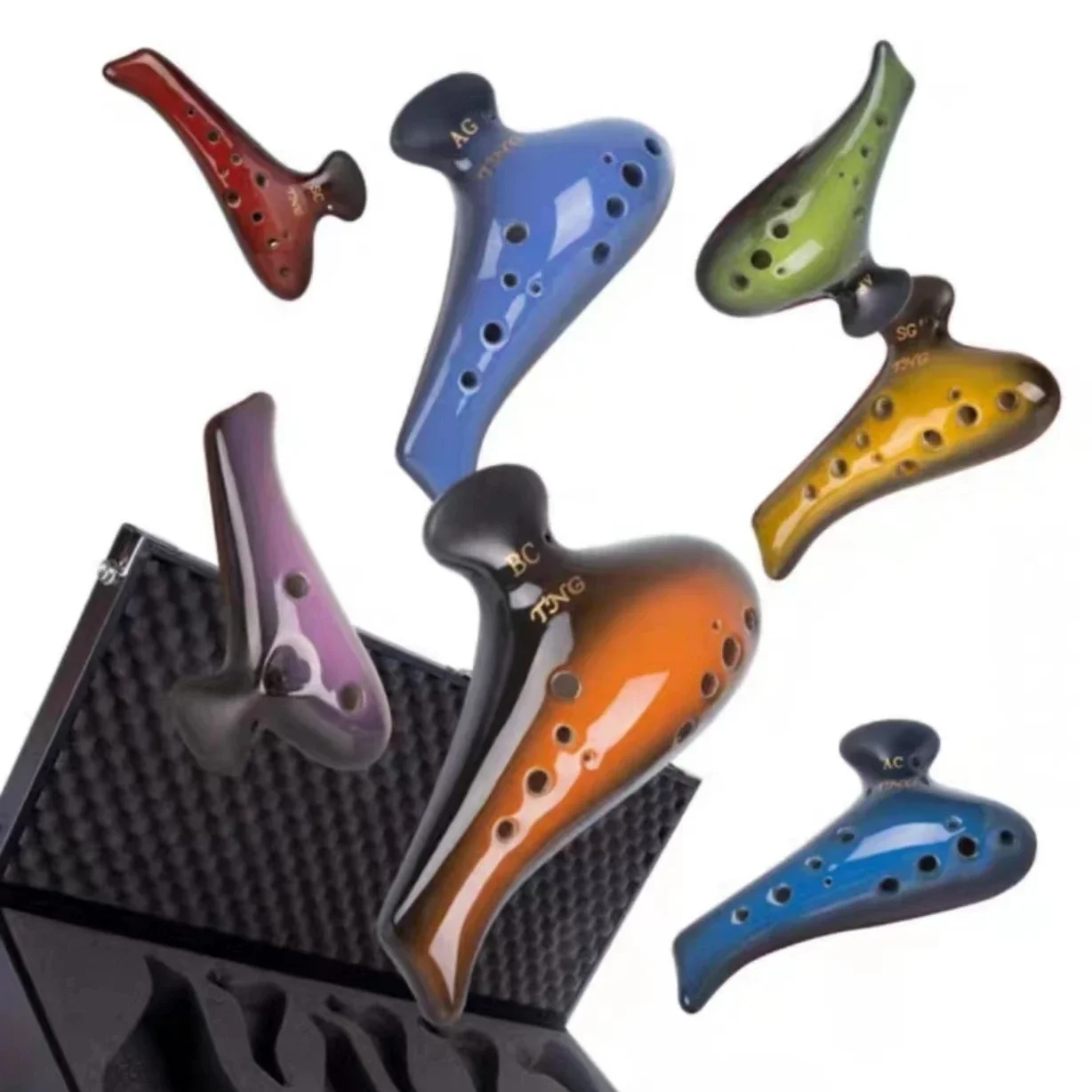 

12-hole Ocarina Rainbow Septet Seven-Piece Professional Performance Recording Grade Ocarina Flute