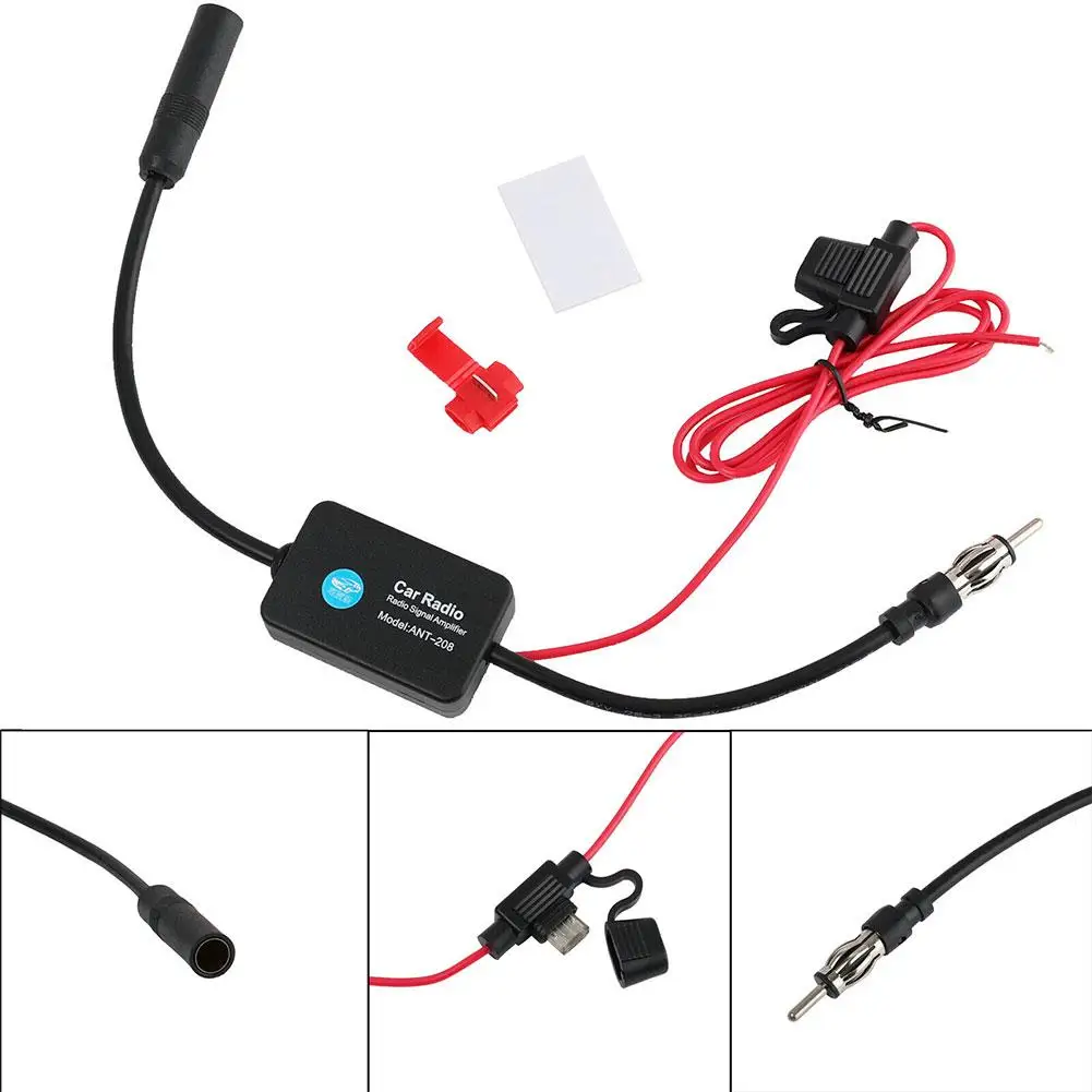 Auto Car Radio FM Antenna Signal Booster Amplifier Universal 12V FM Car Radio Antenna Enhance Amplifier Accessories