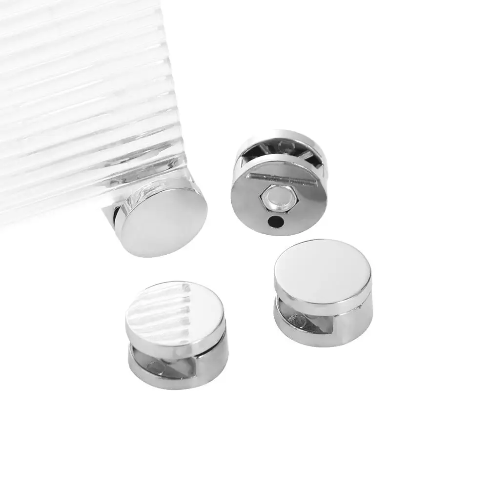 

4 шт. кронштейны, держатель для шарнира стеклянного зеркала, фиксированный зажим для стеклянного зеркала, круглый зажим для стекла из цинкового сплава, рекламная пластина