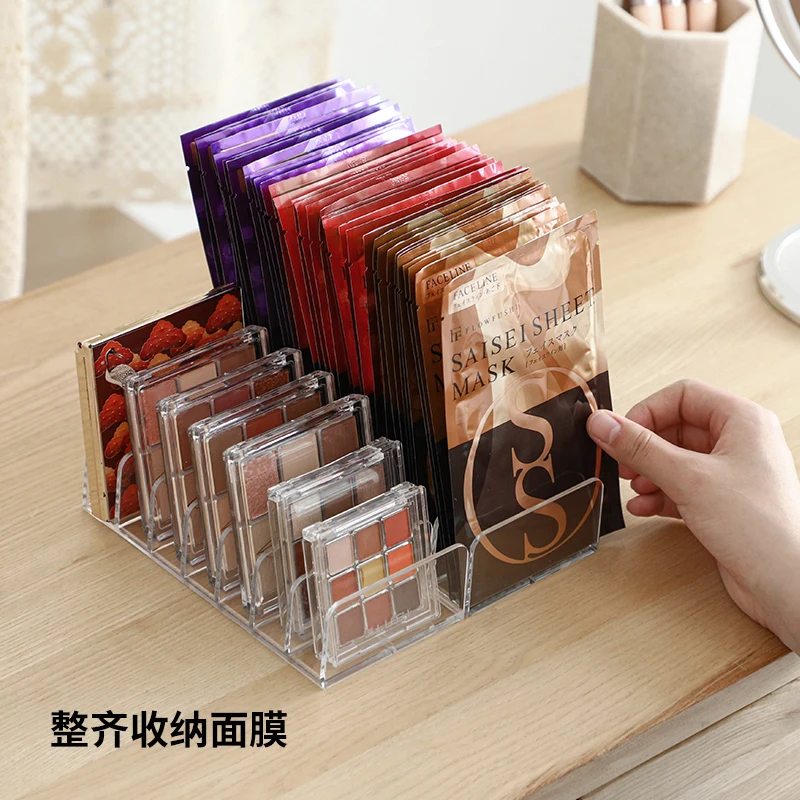 SHIMOYAMA 7 Compartment High Quality Acrylic Eye Shadow Divider Tray Holder Rack Storage Shelf for Desk Draw Cosmetic Organizer