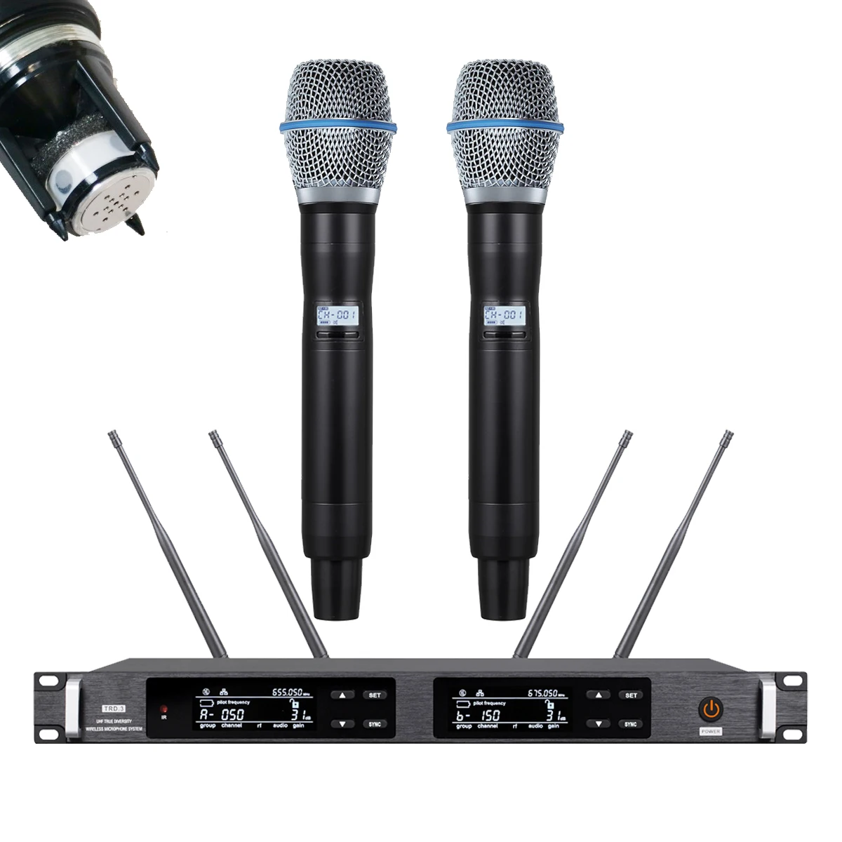 

Pro ULXD4D Dual-Channel Digital Wireelss Receiver Beta87A ULXD2 Handheld Transmitter Two B87A Condenser Capsule Stage Concert