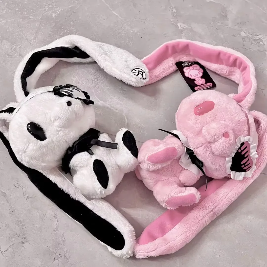 15cm New Japanese Style Universal Bunny Plush in Pink, Black, and White Girly Gift, Doll for Birthday or Christmas