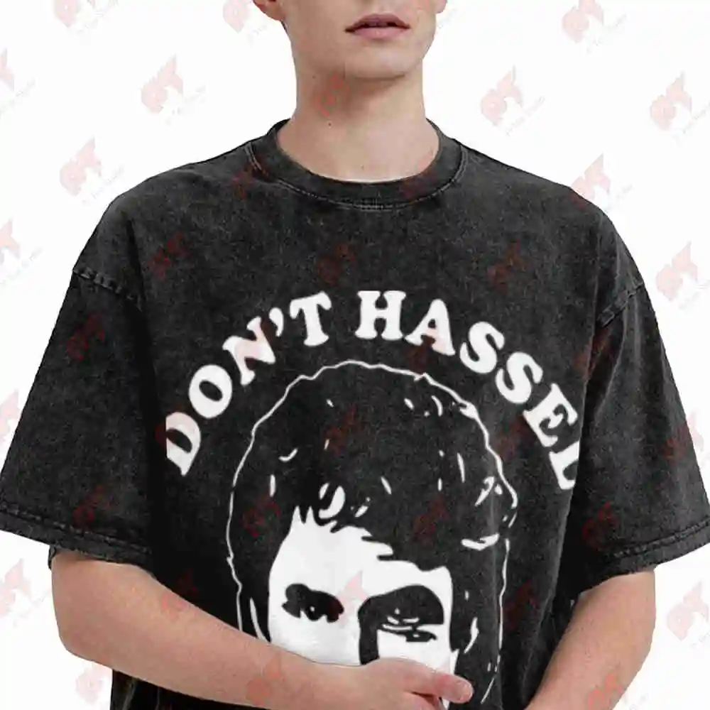 Don't Hassel The Hoff David Hasselhoff Vintage Washed Tee Pure Cotton T-Shirt