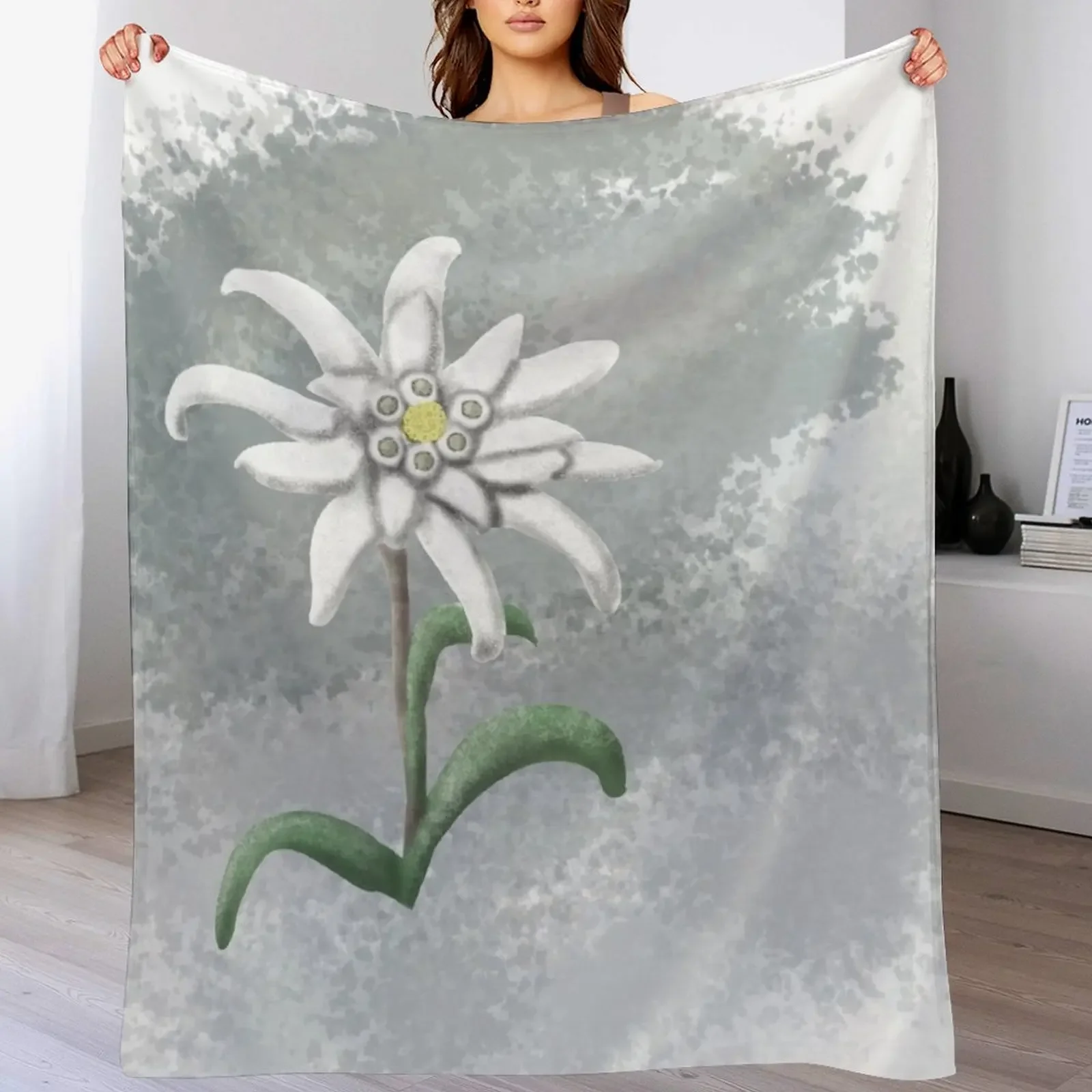 

New Strength and Beauty- Edelweiss Throw Blanket Decorative Throw Beautifuls sofa bed Camping Blankets