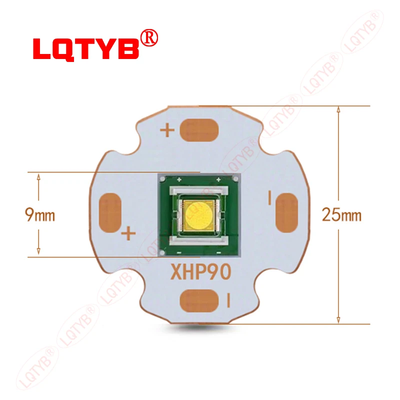 The 20mm/25mm copper substrate was welded with SBT90 white laser LED high-power lamp ball strong light flashlight