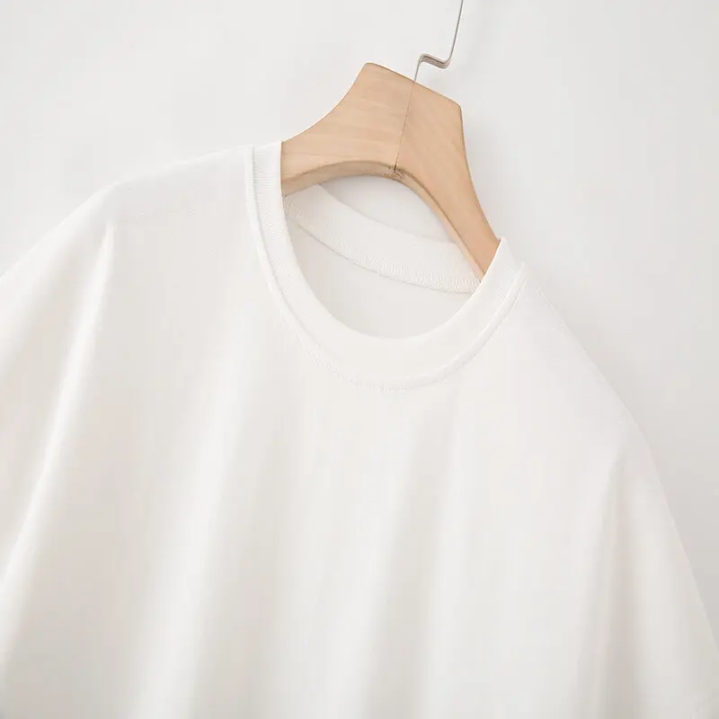 

Круглая футболка из чистого хлопка с кружевом Ne, летняя новая женская одежда Sle, Emed Texture Commute Sle Loos...