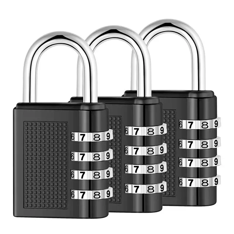 4 Digit Zinc Alloy Combination Lock Padlock Luggage Anti-theft Weatherproof Security Outdoor Gym Safely Code Door Lock Black