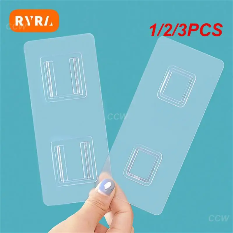 1/2/3PCS Storage Rack Waterproof And Oilproof Seam Adhesive Reusable Transparent Home Storage Seamless Adhesive Hooks